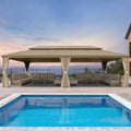 Alora Extra-Large Hardtop Gazebo With Galvanized Steel Double Roof, Curtains And Netting 14'x28'