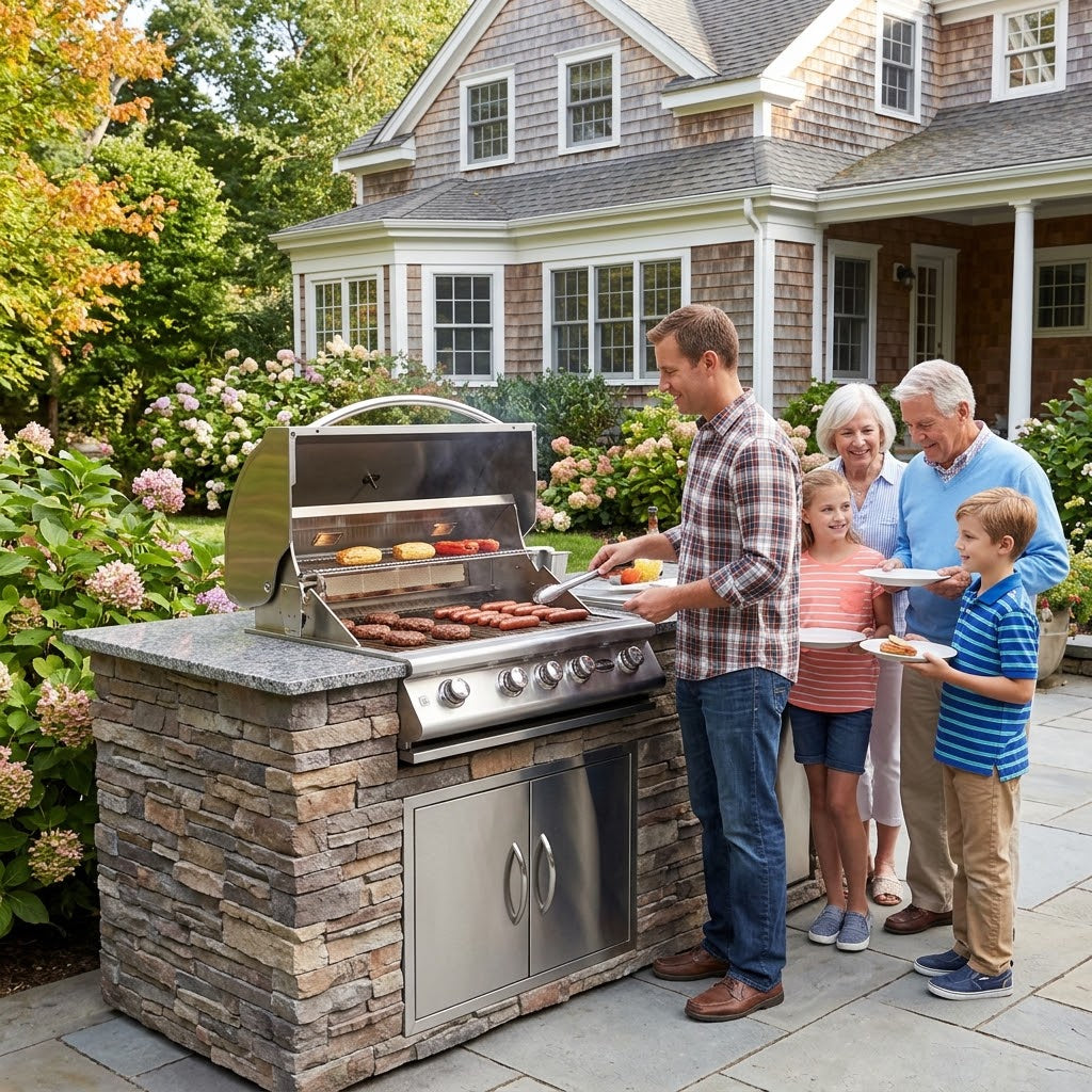 Cal Flame Atlantic Q BBQ Island With G4 Grill - 95.5"