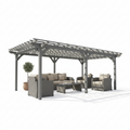 12x20 ft Wooden Pergola – Large Fir Wood Pergola Gazebo for Backyard, Garden & Deck, Gray Heavy-Duty Grape Tre