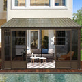 Alora Haven Large Outdoor All-Season Wall-Mounted Sunroom With Galvanized Steel Roof 12'x14'