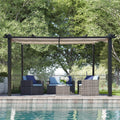 Alora Large Outdoor Patio Pergola With Canopy And Retractable Sun Shades, Beige 10'x13'