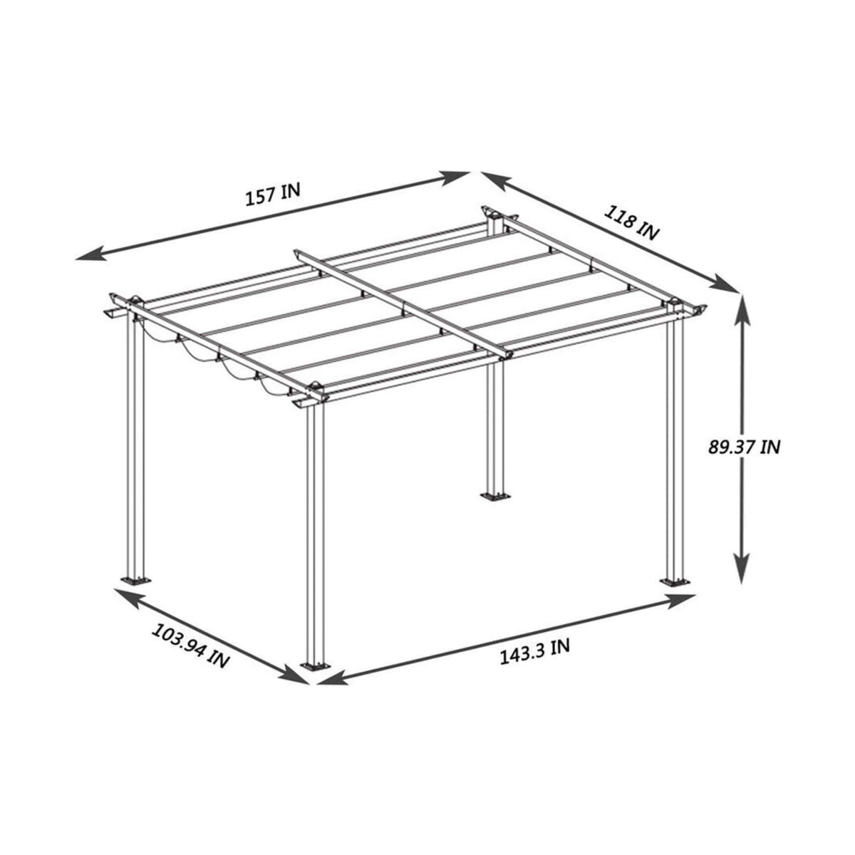 Alora Premium Outdoor Patio Retractable Pergola 10'x13'