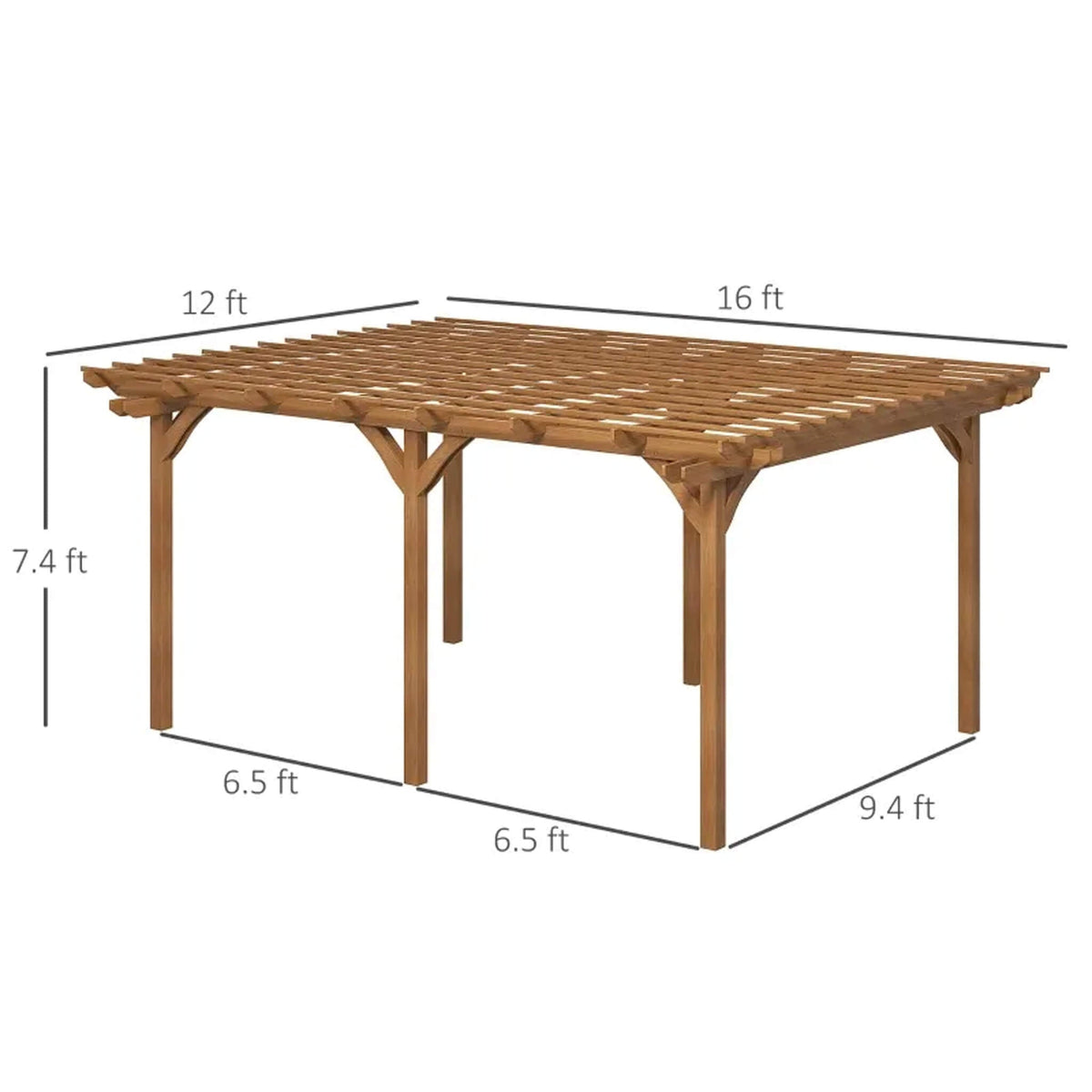 Alora Premium Outdoor Wooden Grape Trellis Pergola 9'x12'