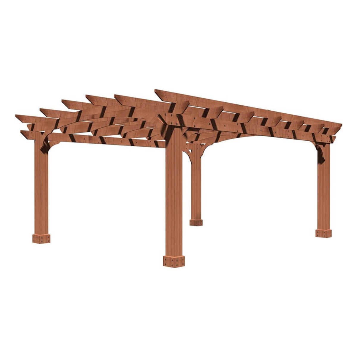 Premium All-Season Backyard Cedar Wood Pergola With Arched Roof - 10' x 12'