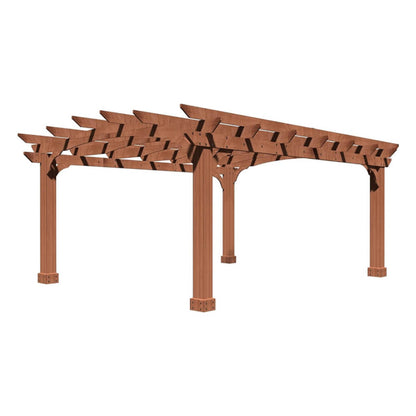 Premium All-Season Backyard Cedar Wood Pergola With Arched Roof - 10' x 12'
