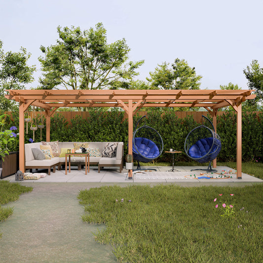 Extra-Large Solid Fir Grape Pergola - 12' x 16'