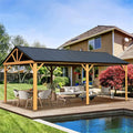 Alora Double-Layer Galvanized Steel Hardtop Gazebo - 12' x 20'