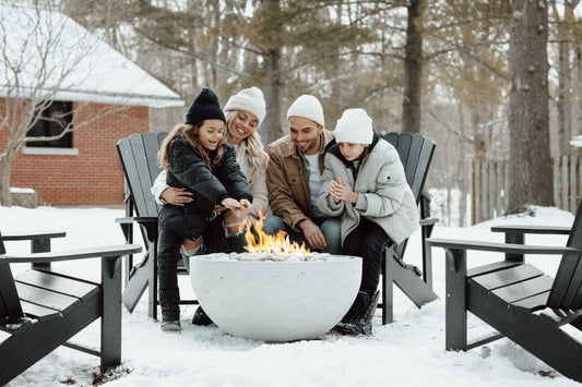HPC Serenade Lightweight Concrete Fire Pit – 32″ — lifestyle