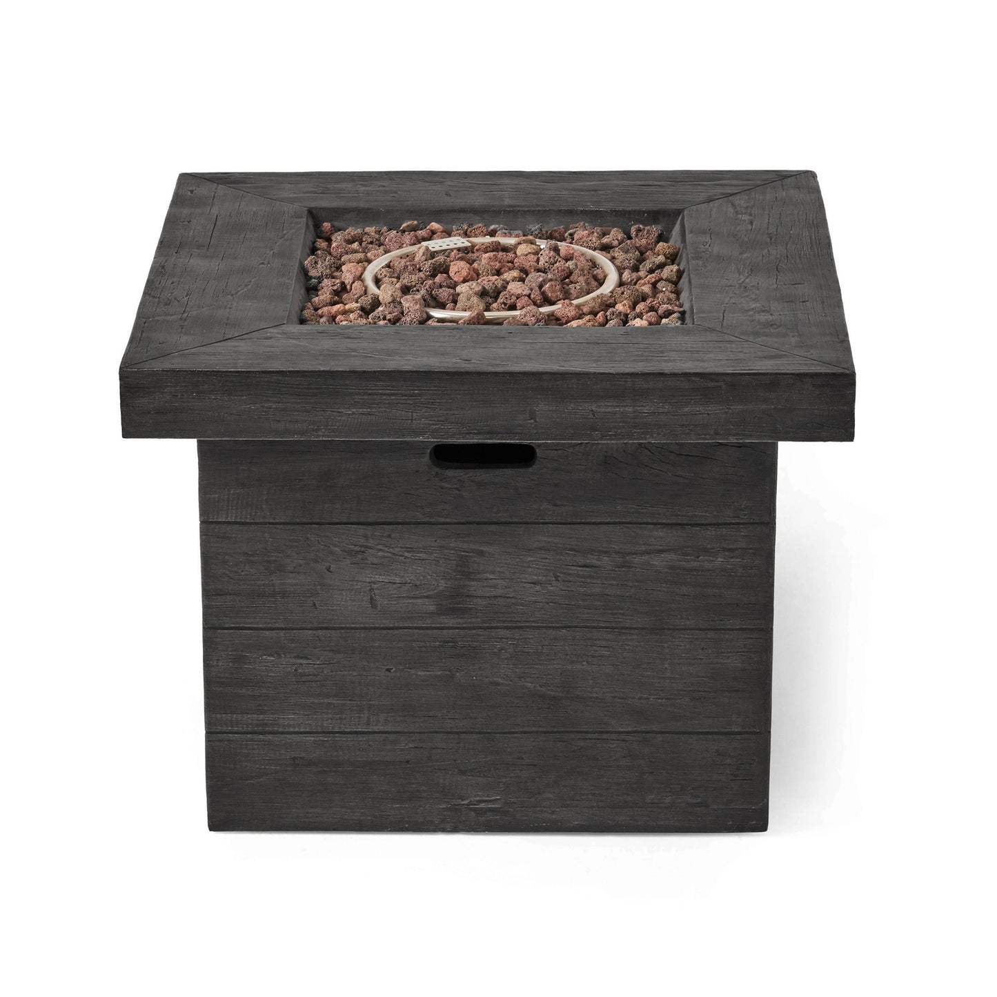 ANCHORAGE 32'' Wood Square MGO Fire Pit Grey - 40,000 BTU