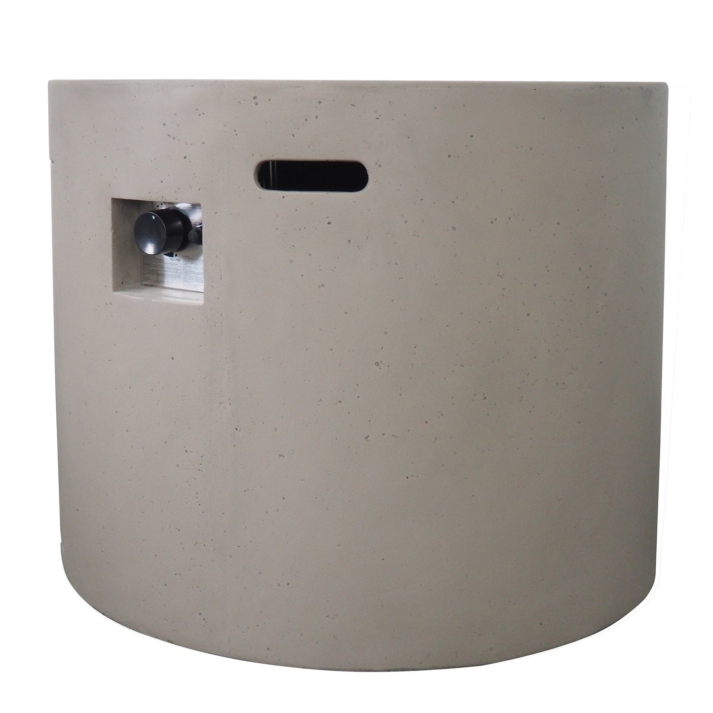 Light Grey Magnesium Oxide 31 in Round Fire Pit with 40,000 BTU for Patio Use