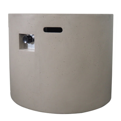 Light Grey Magnesium Oxide 31 in Round Fire Pit with 40,000 BTU for Patio Use