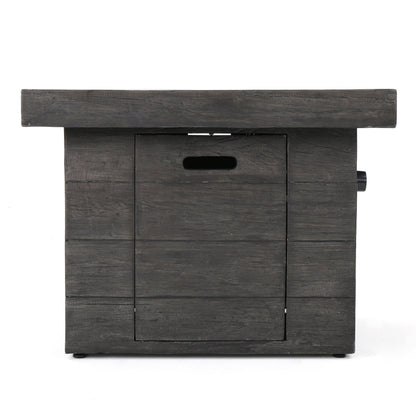 ANCHORAGE 32'' Wood Square MGO Fire Pit Grey - 40,000 BTU