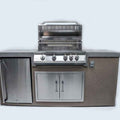 KoKoMo 7' Outdoor Kitchen Island with Grill – Built-In 32” Grill + Fridge