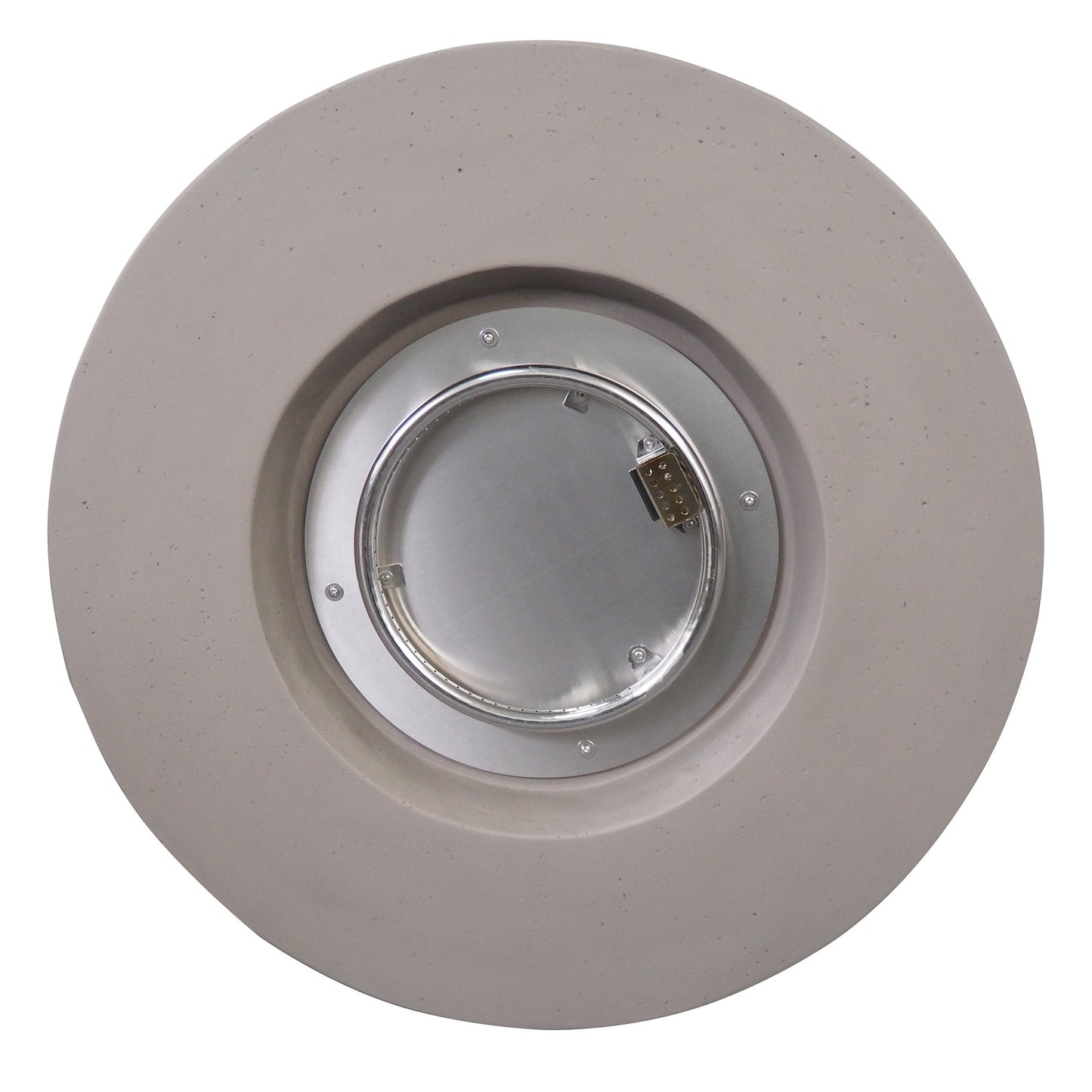 Light Grey Magnesium Oxide 31 in Round Fire Pit with 40,000 BTU for Patio Use