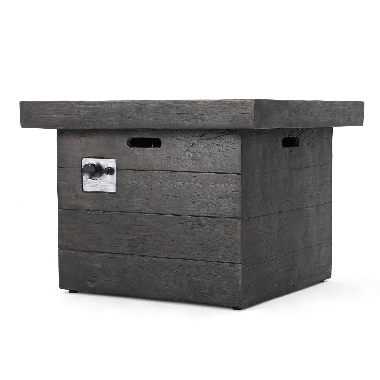 ANCHORAGE 32'' Wood Square MGO Fire Pit Grey - 40,000 BTU