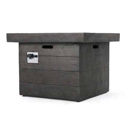 ANCHORAGE 32'' Wood Square MGO Fire Pit Grey - 40,000 BTU