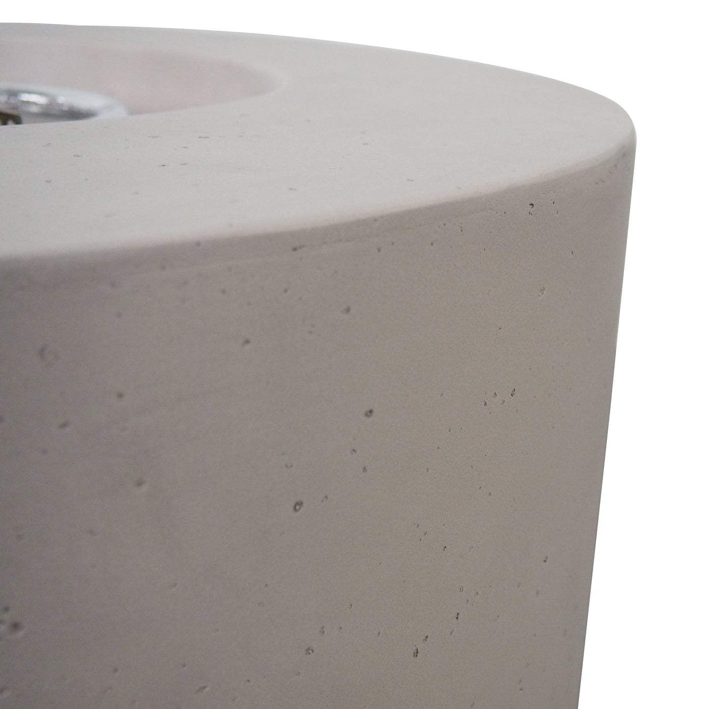 Light Grey Magnesium Oxide 31 in Round Fire Pit with 40,000 BTU for Patio Use