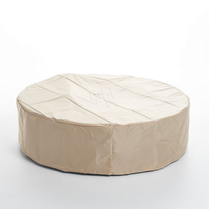 Modern Outdoor 50000 BTU Round MgO Concrete Propane Fire Pit, Light Grey