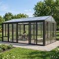 Alora Horizon Heavy-Duty All-Season Sunroom With Sliding Doors And Polycarbonate Windows - 12' x 16'