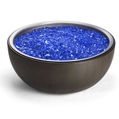 HPC Walnut-Finish Spun Aluminum Fire Bowl – 35″ — exact action photo