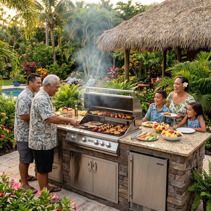 Cal Flame Bel Air Q BBQ Island With P4 Grill - 95.5"