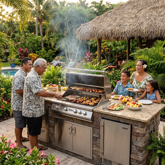 Cal Flame Bel Air Q BBQ Island With P4 Grill - 95.5"