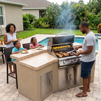 Cal Flame Kauai Q BBQ Island With G3 Grill - 76.5"