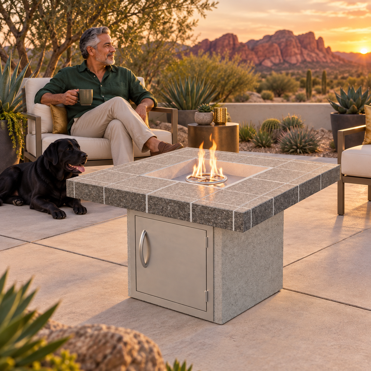 Cal Flame Mesa Fire Pit 38"×38"