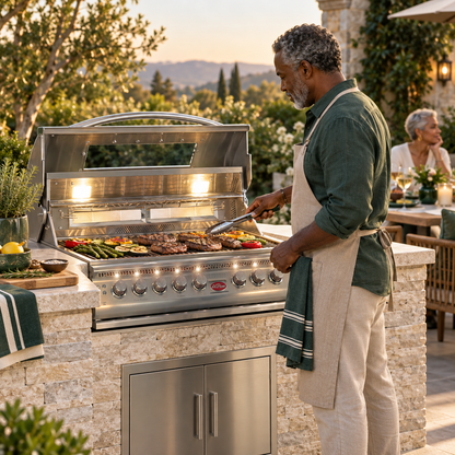 Cal Flame Top Gun Convection Built-In Grill With Rotisserie 39"