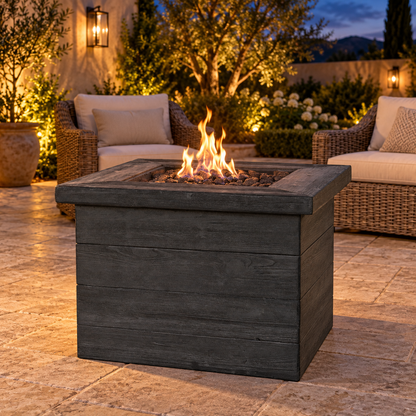 Fiber-Reinforced Concrete Gas Fire Pit Table – 32"