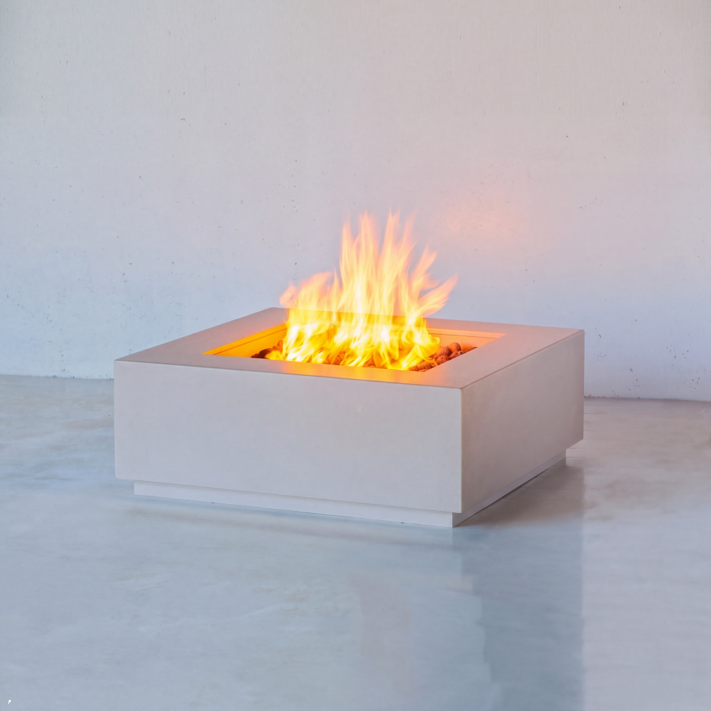 Crete Design Cubo Square Concrete Fire Bowl – Various Sizes and Colors