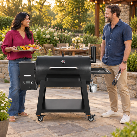 Heavy-Duty Portable Wood Pellet Outdoor BBQ Grill With Cart - 62"