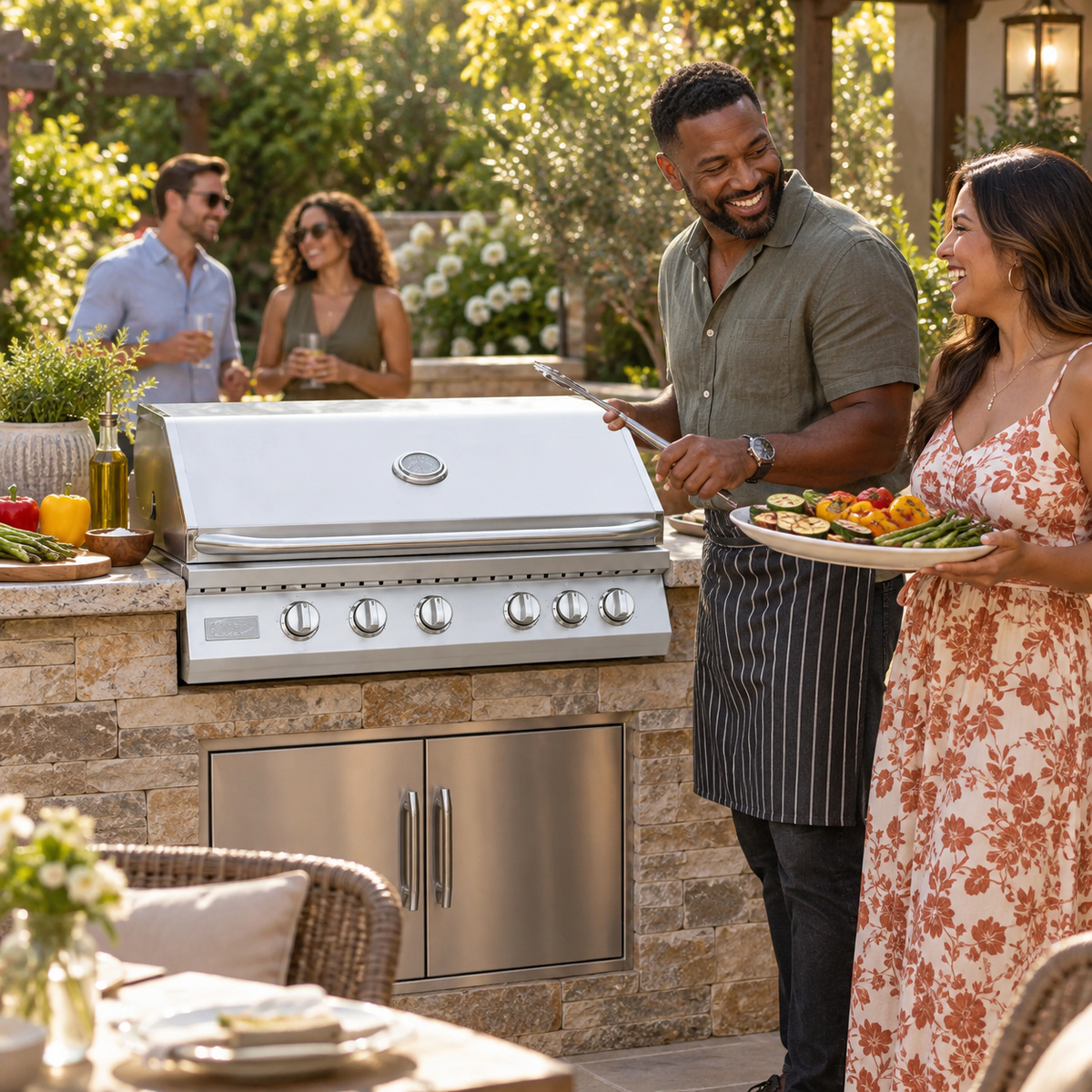 KoKoMo Outdoor Grill Heavy-Duty 5-Burner 72K BTU Built-In Gas Grill - 40"