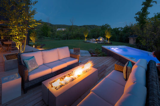 HPC Sonoma Lightweight Concrete Fire Pit – 56″ — lifestyle