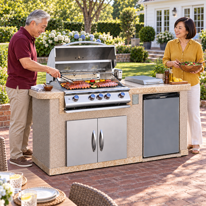 Cal Flame Pacifica Q BBQ Island With G4 Grill - 83.5"