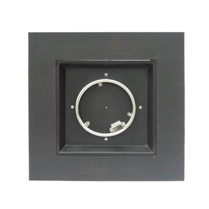 33' Outdoor Iron Square Propane Fire Pit, Tank Inside, Brushed Brown 50,000 BTU