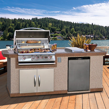 Cal Flame Atlantic Q BBQ Island – G4 Grill 95.5" — Optional configuration pictured