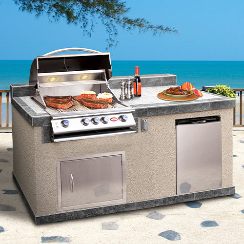 Cal Flame Costa Q BBQ Island – G4 Grill 73.75" — Optional configuration pictured
