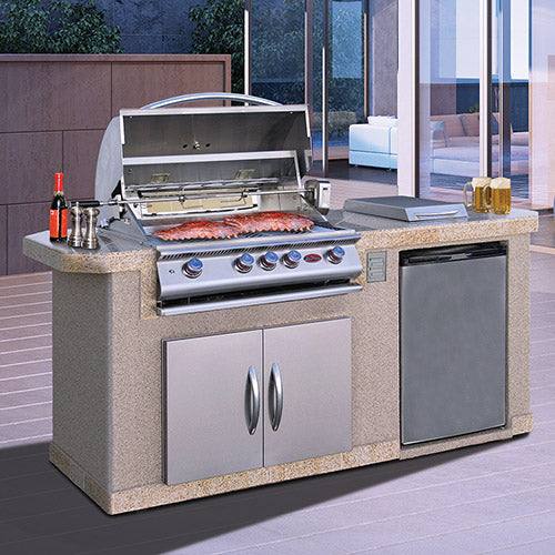 Cal Flame Pacifica Q BBQ Island – G4 Grill 83.5" — Optional configuration pictured