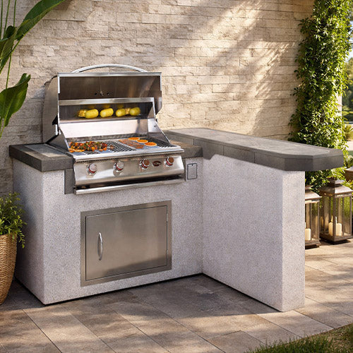 Cal Flame Maui Q BBQ Island – G3 Grill 66" — Optional configuration pictured