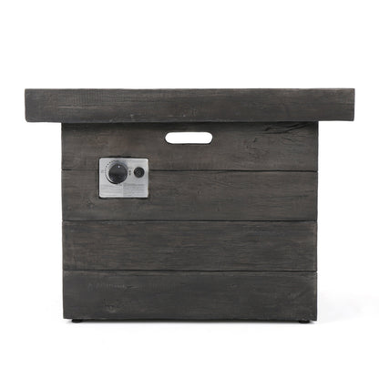 ANCHORAGE 32'' Wood Square MGO Fire Pit Grey - 40,000 BTU