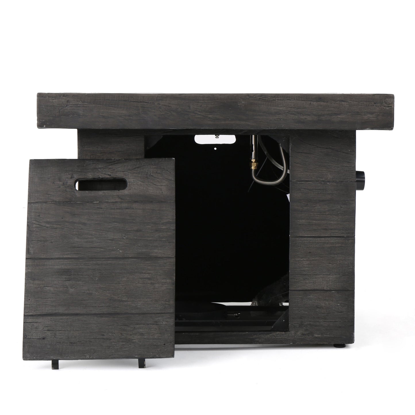 ANCHORAGE 32'' Wood Square MGO Fire Pit Grey - 40,000 BTU