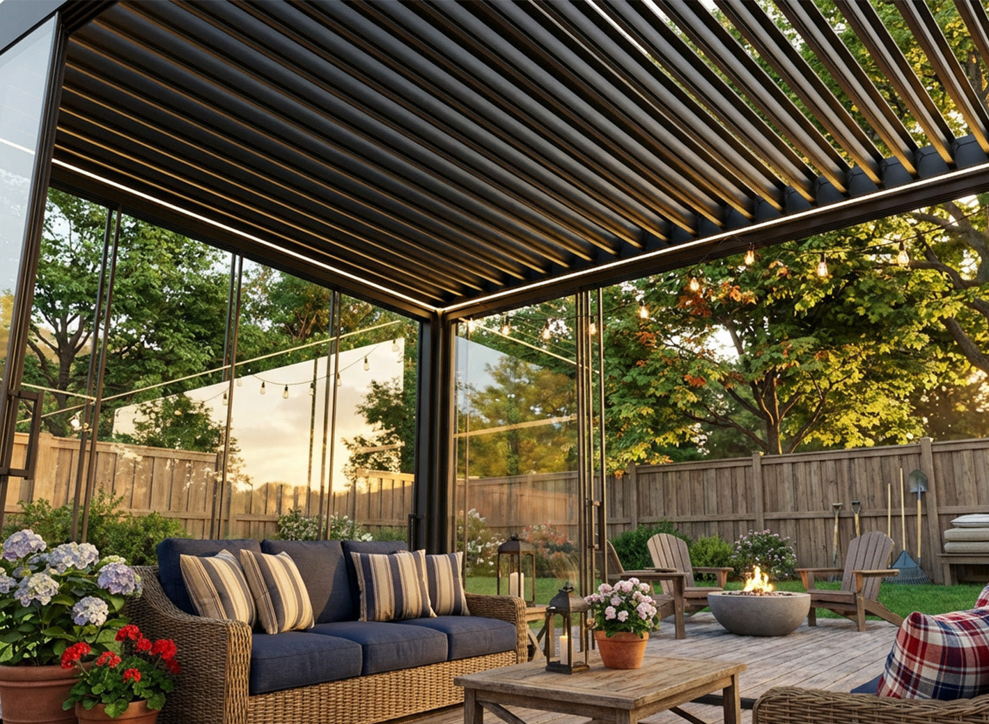 Glass Doors for Gen 1 Pergola (Square handle)