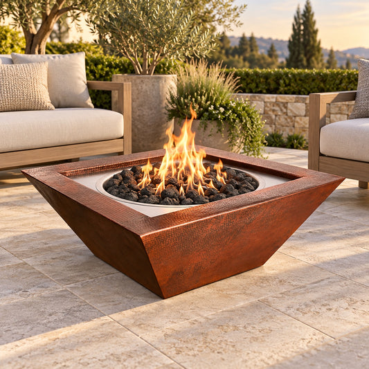 HPC Sedona Hammered Copper Fire Bowl – 40″