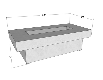 Toplina - Rectangular Concrete Fire Pit Table