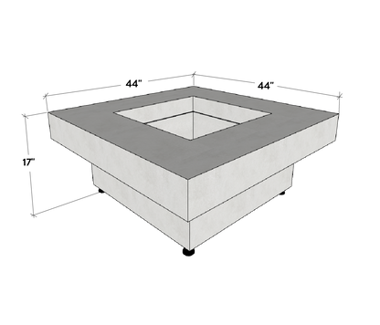 Platz - Square Concrete Fire Pit Table