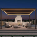 Alora Premium Outdoor Aluminum Louvered Patio Pergola With LED Lights [PERGOLA ONLY] (SAK24896)