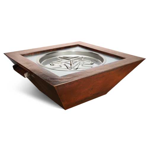 HPC Sedona Hammered Copper Fire & Water Bowl – 40″ — exact action photo