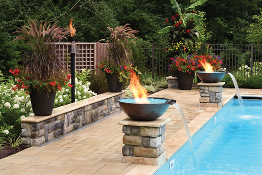 HPC Tempe Hammered Copper Fire & Water Bowl – 31″